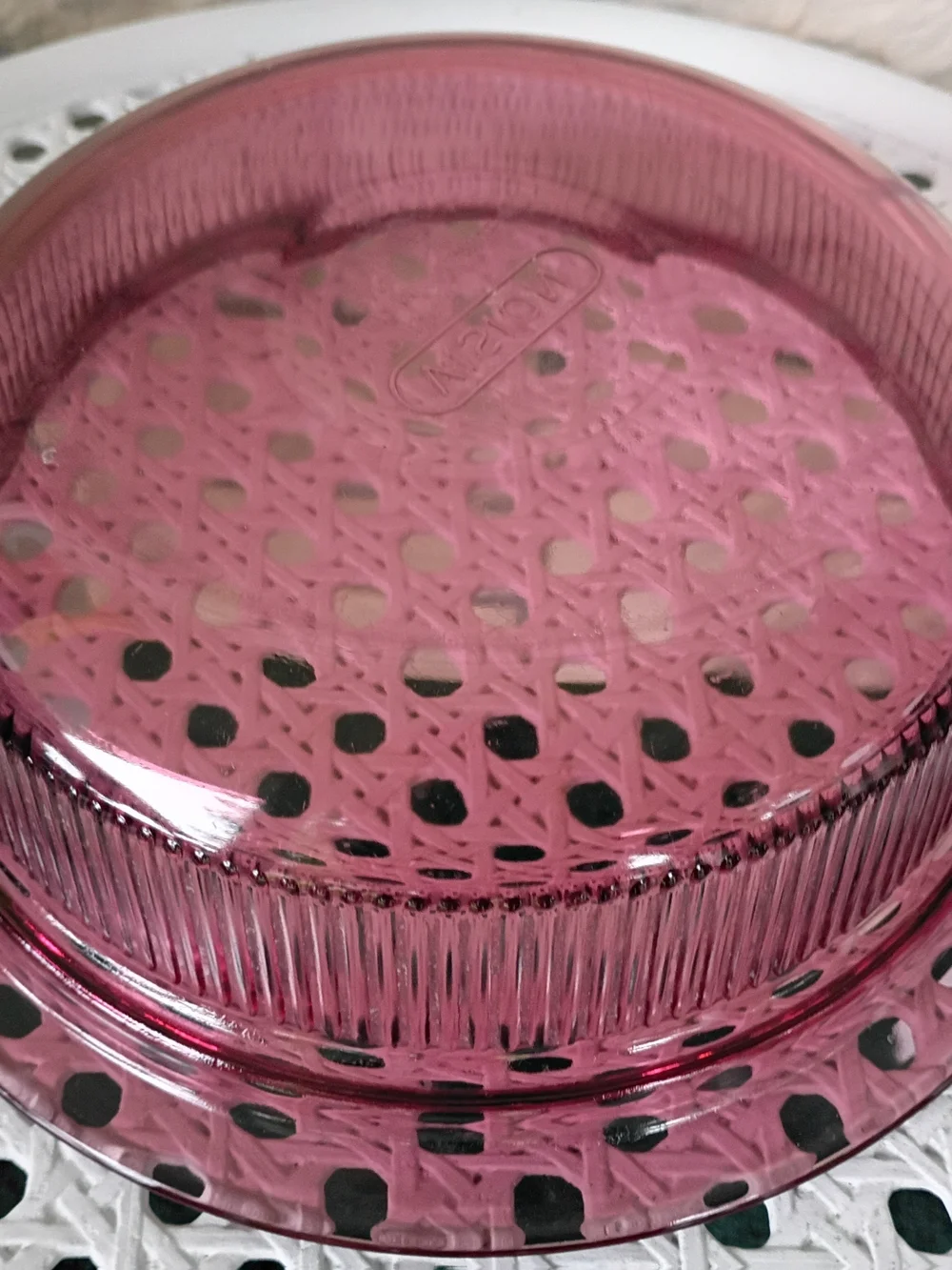 Vintage Vision Corning 1-Quart Cranberry Glass Casserole Dish With Lid~V-31-B